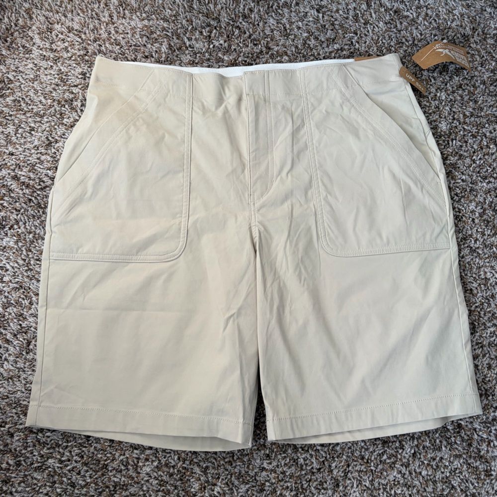 Eddie Bauer Women's Horizon Outdoor Walking Hiking Bermuda Shorts Pumice Size 14
